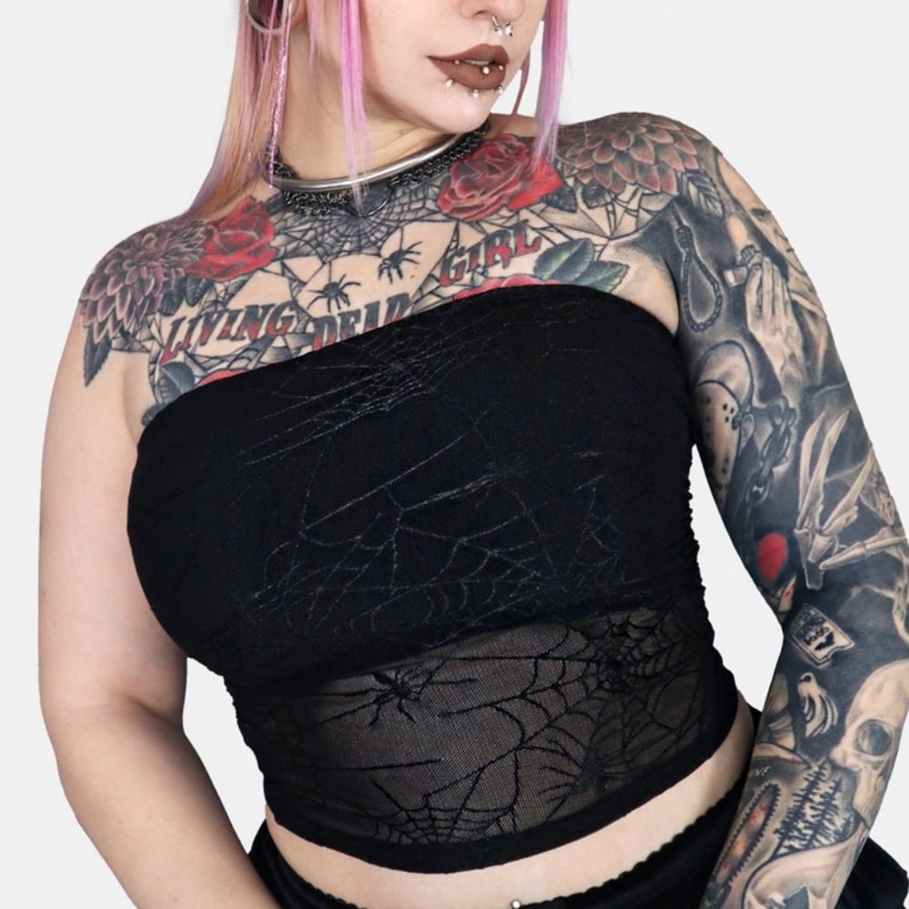 Forest Ink Spiderette Mesh Tube Top